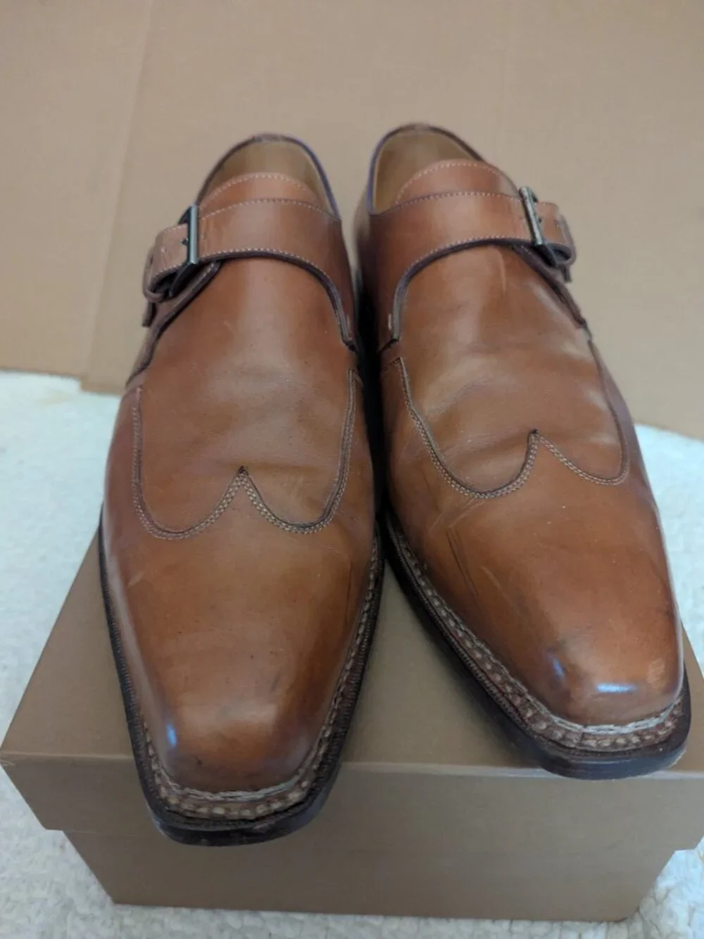 Roberto Biagini Italian Mens Strap Dress Shoes Size 10